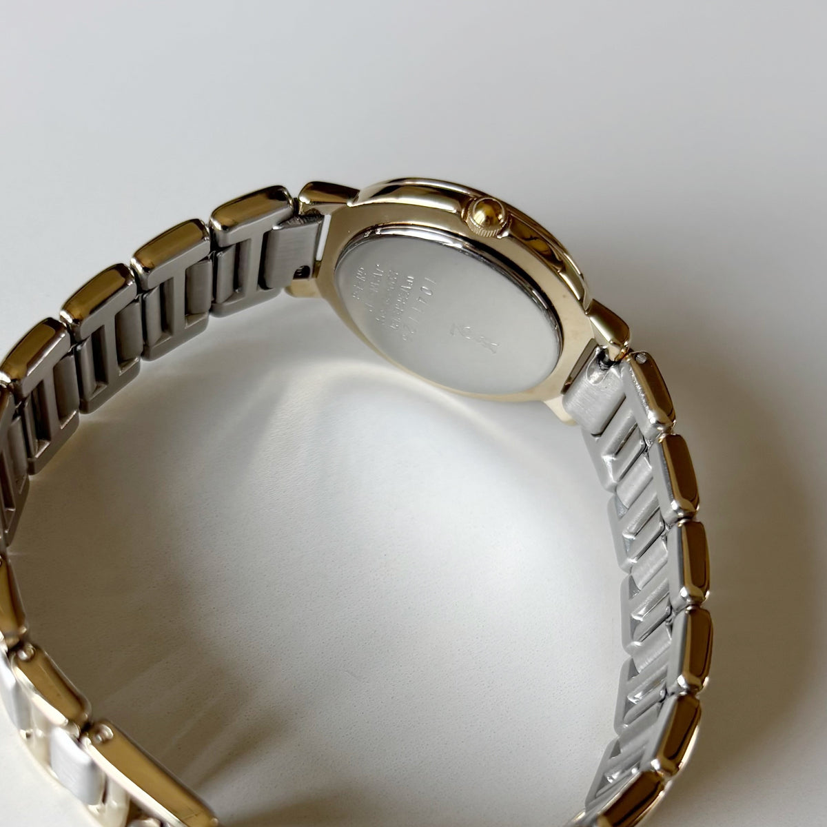 Yves Saint Laurent 1990s Black Round Dial Two Tone Gold Plated Watch
