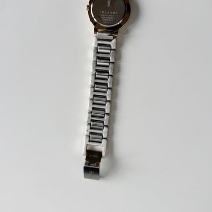 Yves Saint Laurent 1990s Round Dial Two Tone Watch