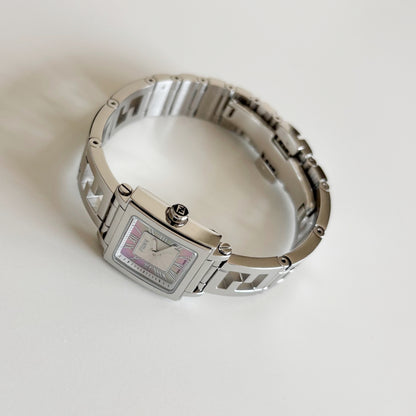 Fendi 1990s Seashell Square Dial Stainless steel Watch