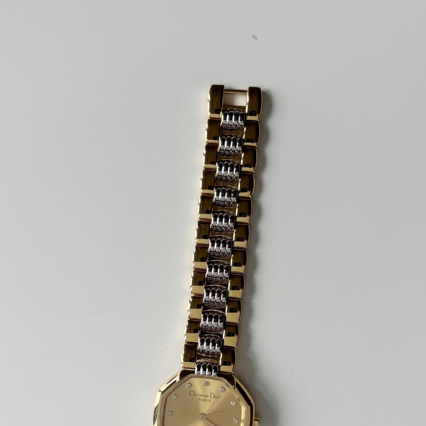 Dior 1990s Octagon Gold Plated Two Tone Watch