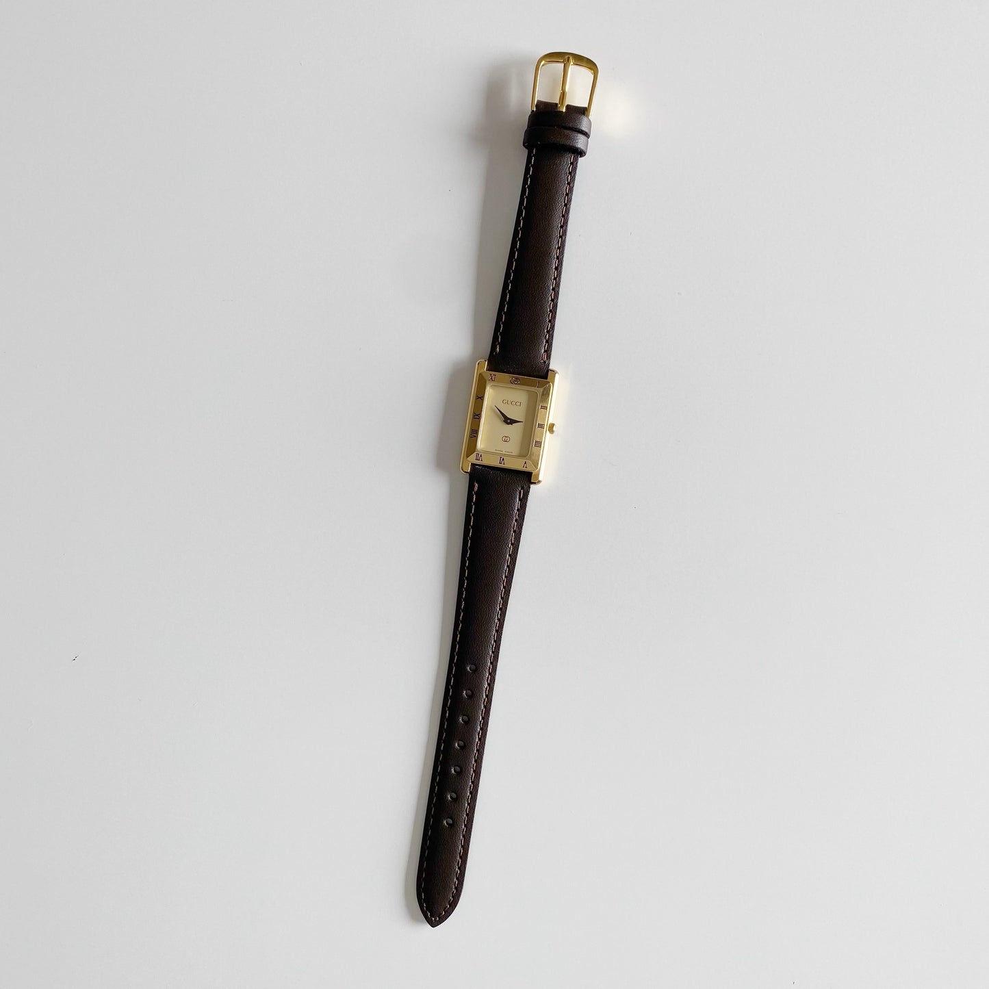 Gucci 1990s Gold Dial Tank Watch