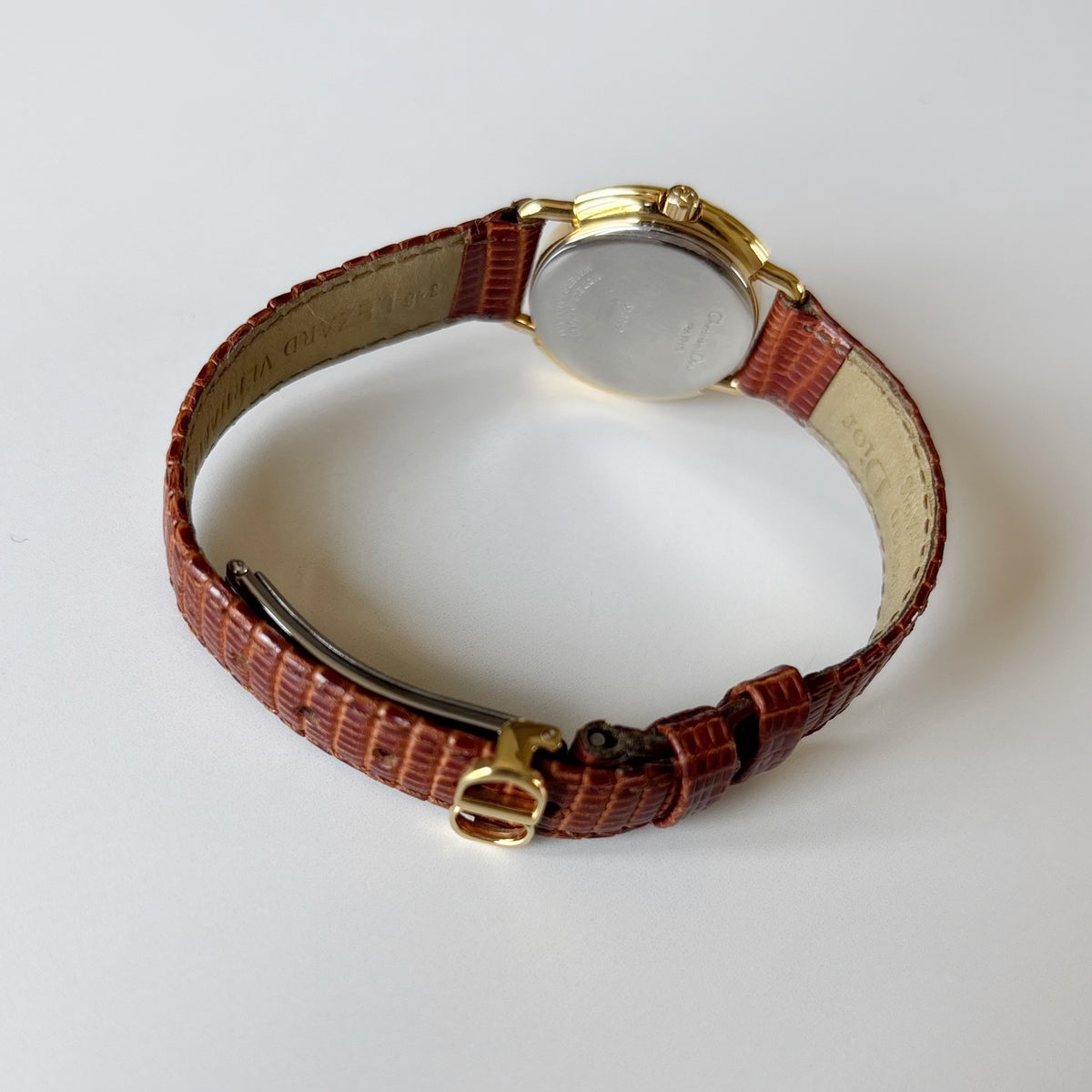 Dior 1990s Seashell Round Dial Gold-Plated Watch