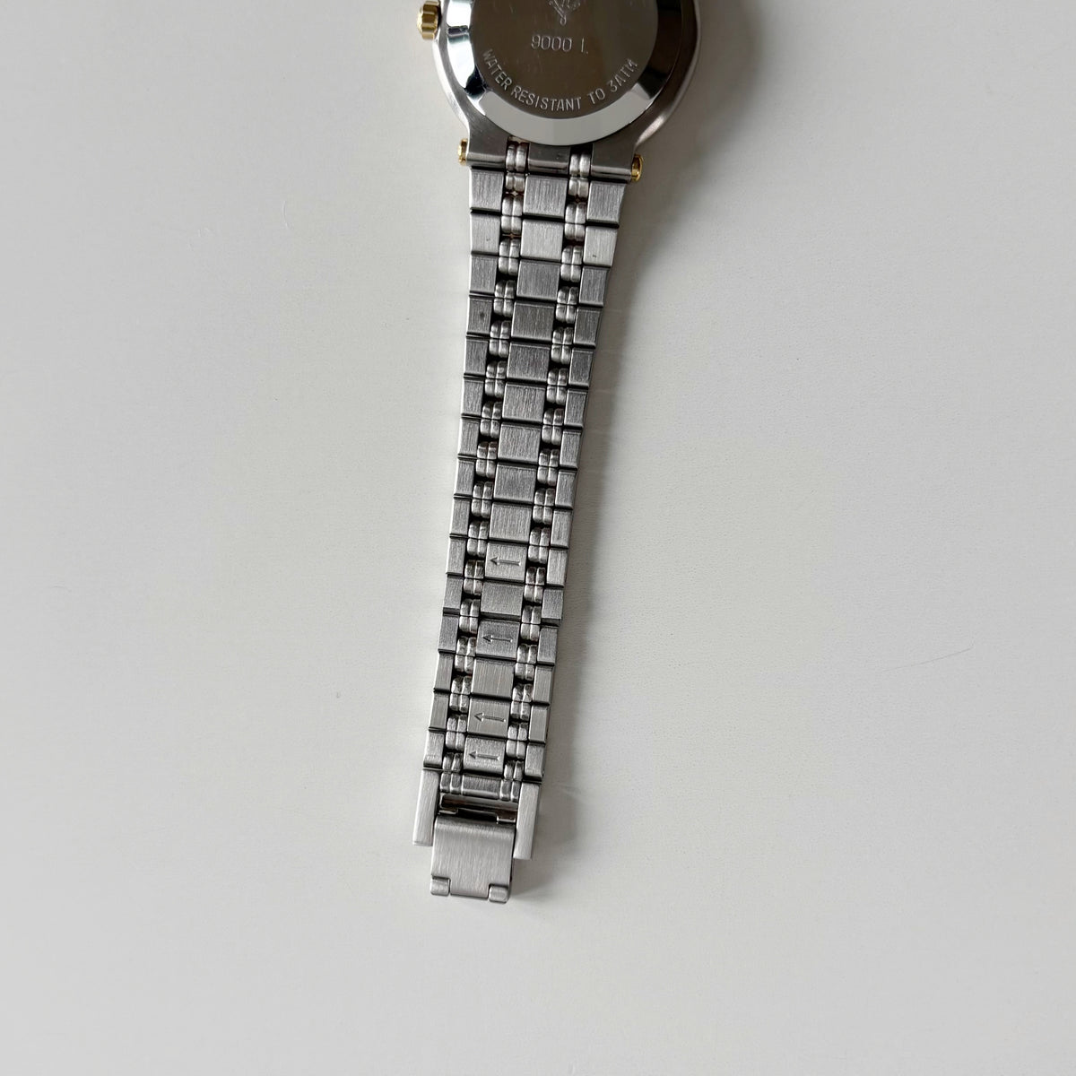 Gucci 1990s Round Dial Gold Plated Two Tone Watch