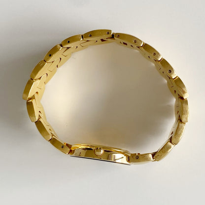 Dior 1990s Black Dial Gold Plated Watch