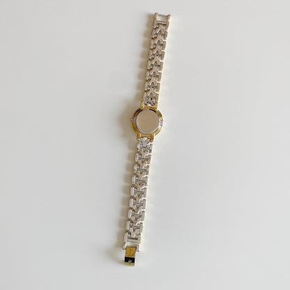 Yves Saint Laurent 1990s Round Dial Gold Plated Two Tone Watch