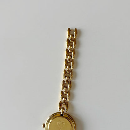 Gucci 1990s Interchangeable Bezel Gold Plated Rice Chain Watch with case, 6 bezels (165mm)