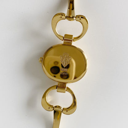 Gucci 1990s Seashell Dial Gold Plated Bangle Watch