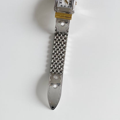 Fendi 1990s Seashell Dial Two Tone Belt Watch