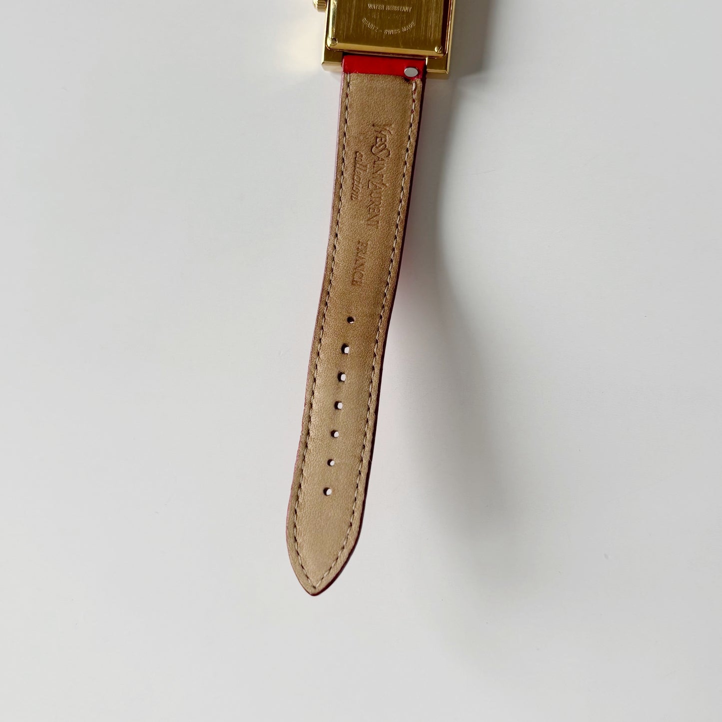 Yves Saint Laurent 1990s Square Dial Gold Plated Watch