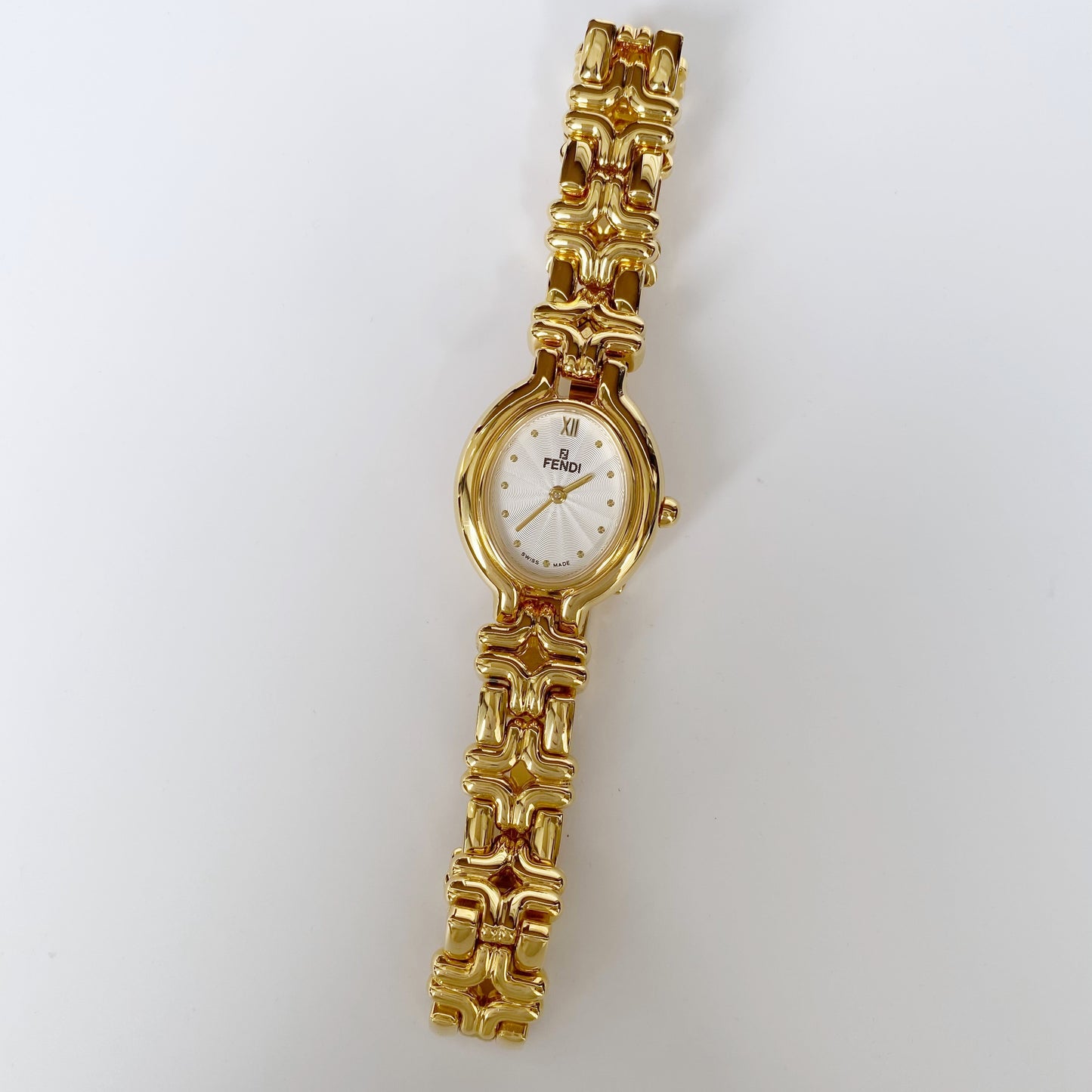 Fendi 1990s Interchangeable Belt Watch with 9 belts, Case