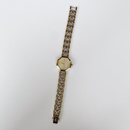 Yves Saint Laurent 1990s Two tone Octagon Watch