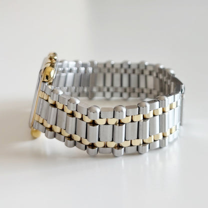 Yves Saint Laurent 1990s Square Dial Two Tone Watch