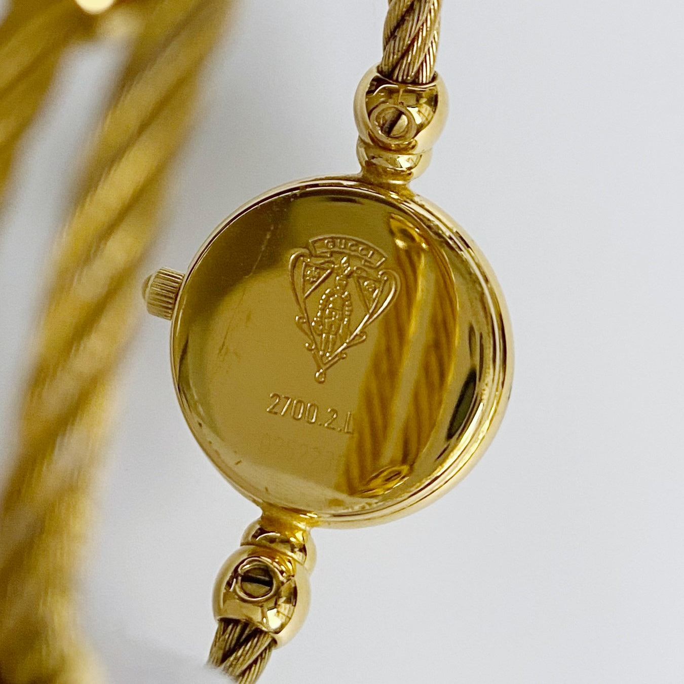 Gucci 1990s Seashell Dial  Gold Plated Bangle Watch