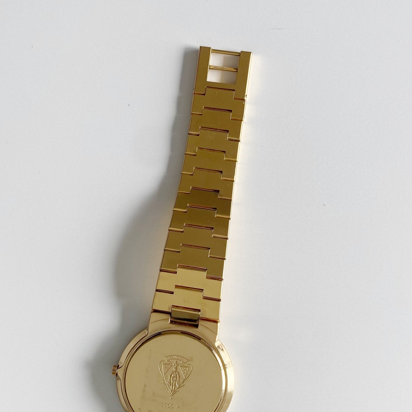 Gucci 1990s Black Dial Gold Plated Watch (Large)