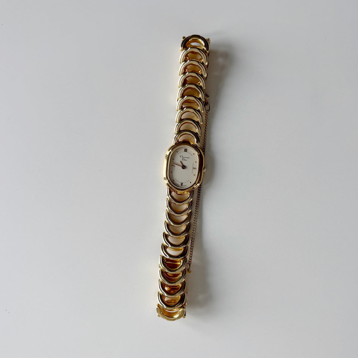 Dior 1990s Oval Dial Gold Plated Watch