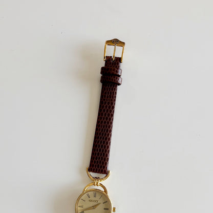 Gucci 1990s Gold Dial Horsebit Gold Plated Watch