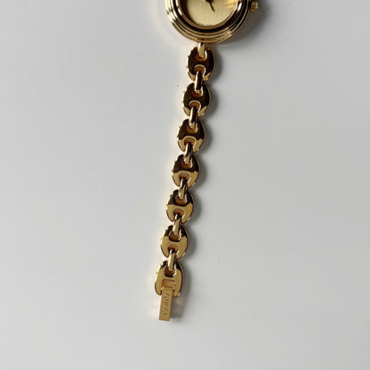 Gucci 1990s Interchangeable Bezel Gold Plated Rice Chain Watch with 6 bezels, case (170mm)