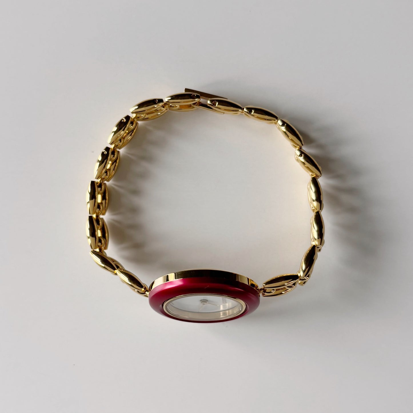 Gucci 1990s Interchangeable Bezel Gold Plated Rice Chain Watch with 6 bezels, case (160mm)