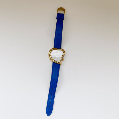 Yves Saint Laurent 1990s Heart Shaped Dial Gold Plated Watch