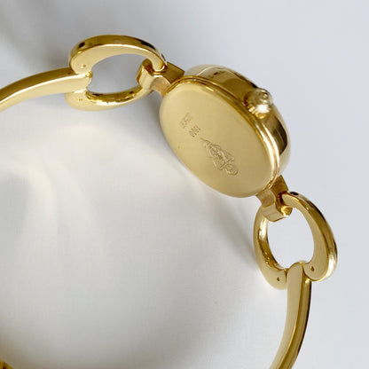 Gucci 1990s Seashell Dial Gold Plated Bangle Watch