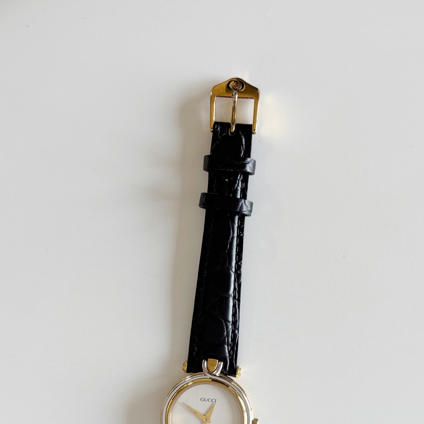 Gucci 1990s Round Dial Two Tone Watch