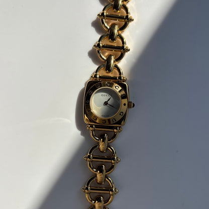 Gucci 1990s Seashell Dial Gold Plated Watch