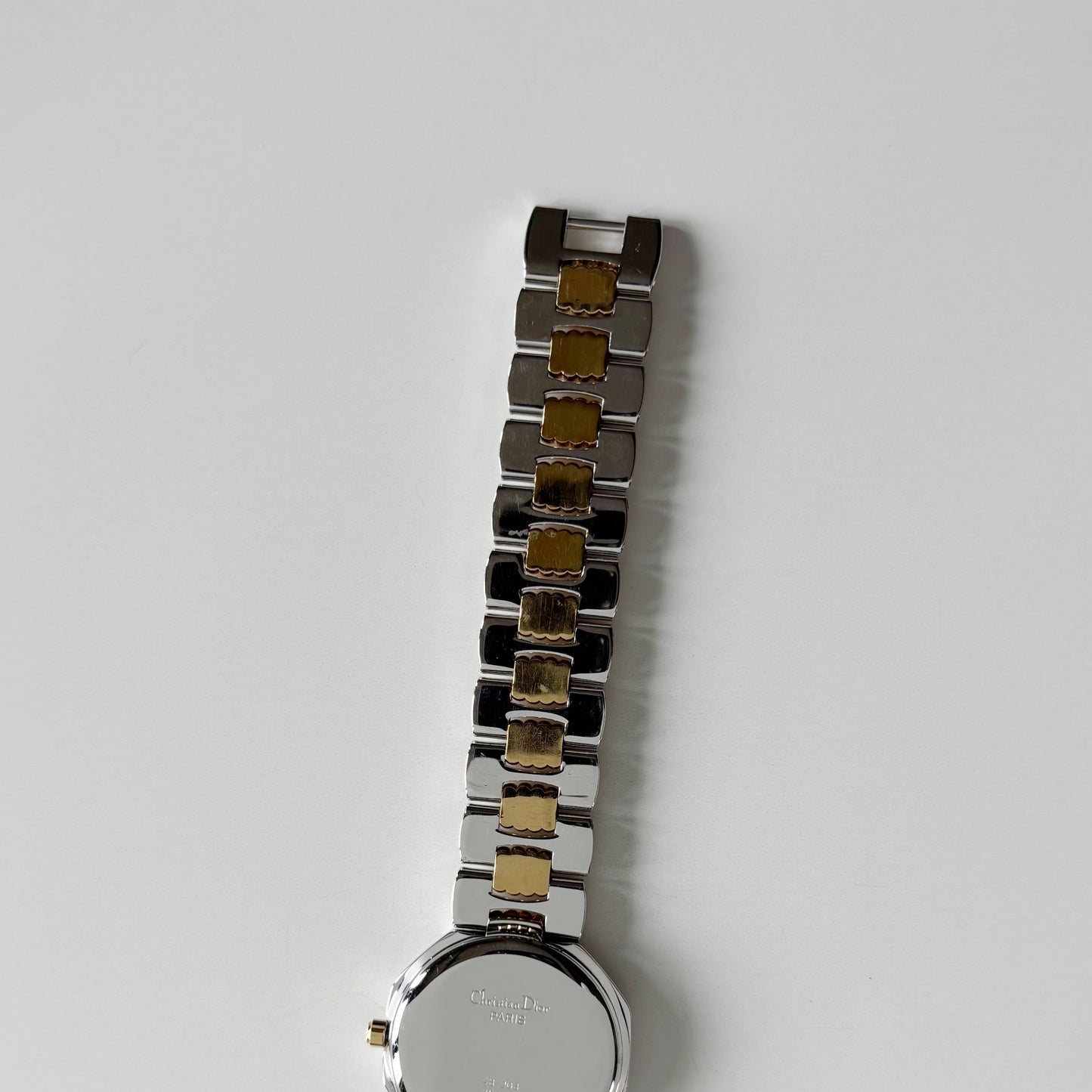 Dior 1990s Octagon Two Tone Gold Plated Watch