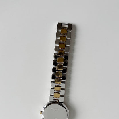 Dior 1990s Octagon Two Tone Gold Plated Watch