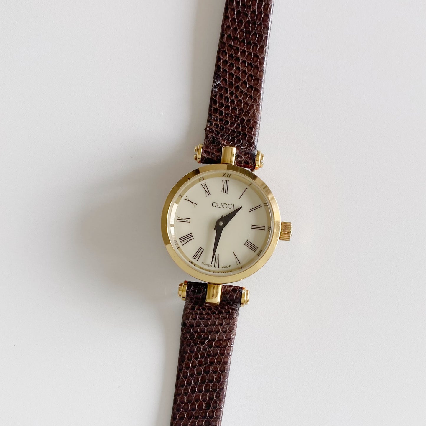 Gucci 1990s Gold Plated Round Watch