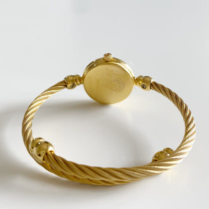 Gucci 1990s Seashell Dial Gold Plated Bangle Watch