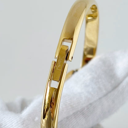 Yves Saint Laurent 1990s Heart Shaped Dial Gold Plated Bangle Watch