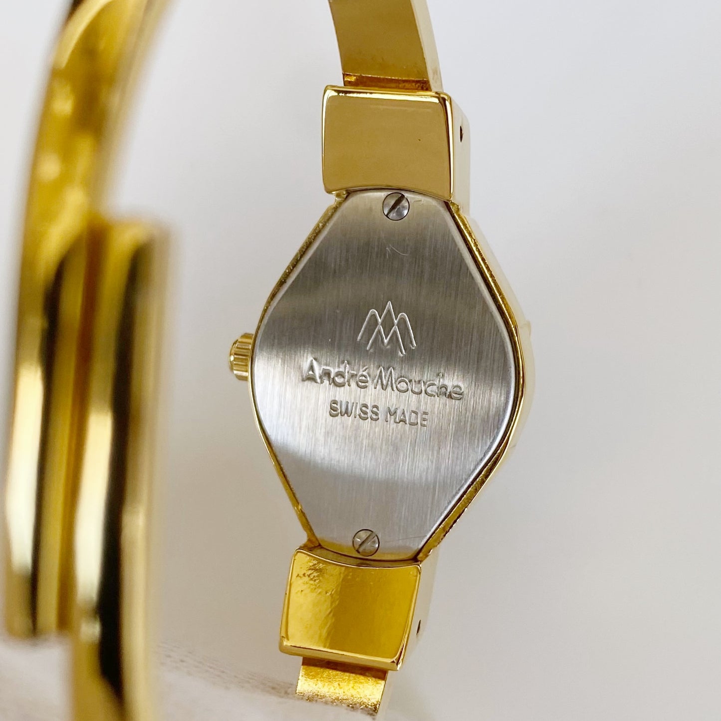 André Mouche 2001 Black Gold Plated Bangle Watch