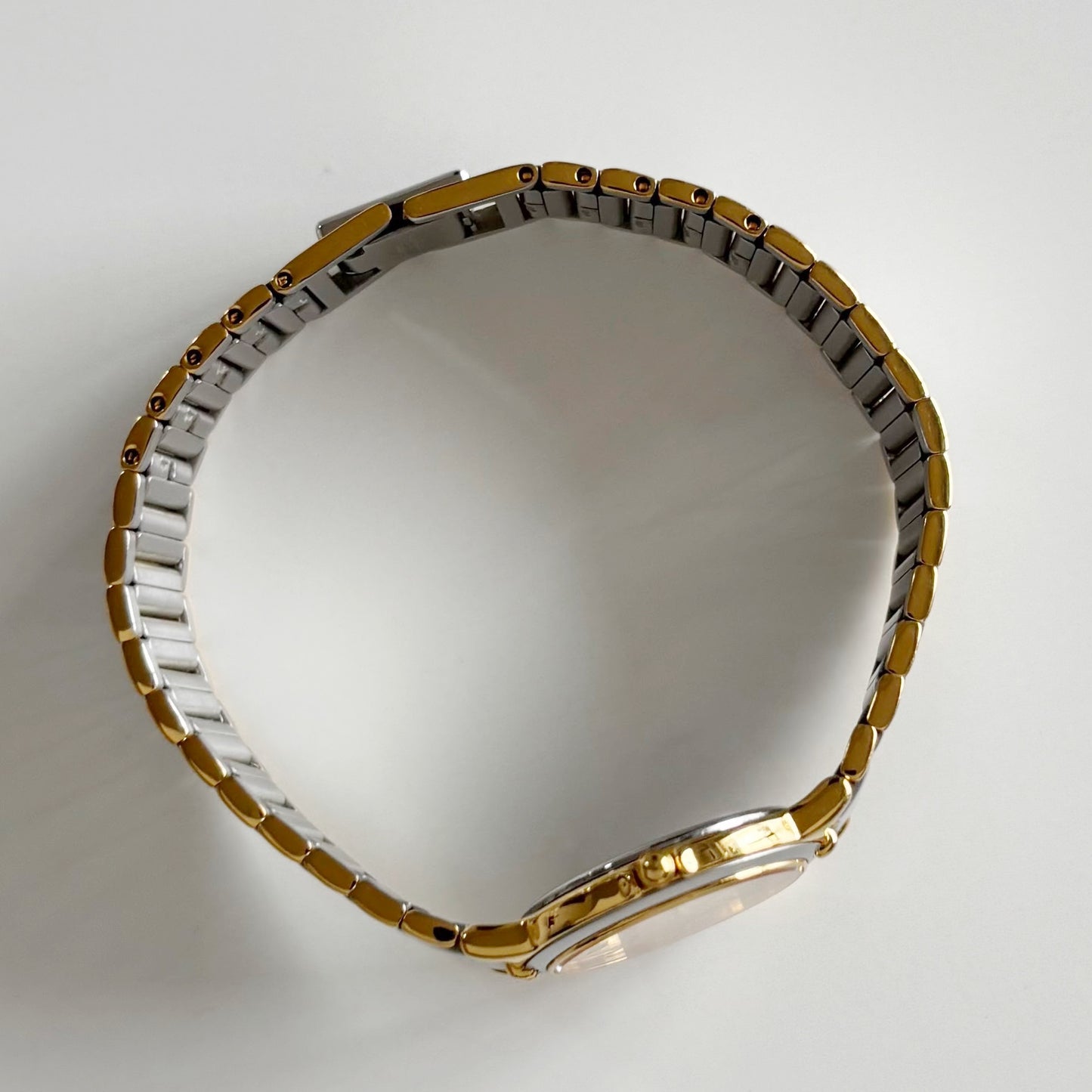 Yves Saint Laurent 1990s Round Dial Two Tone Watch