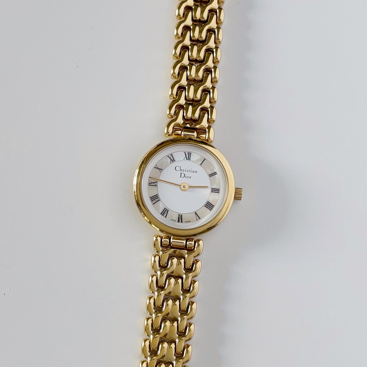 Dior 1990s Seashell Dial Round Watch