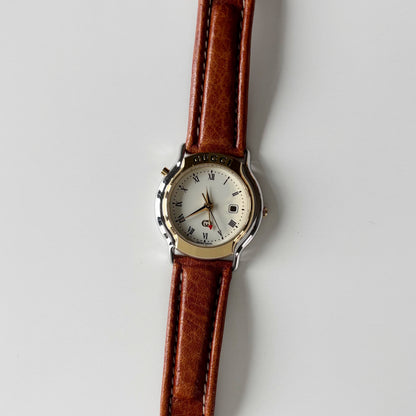 Gucci 1990s Mondiale Round Dial Date Two Tone Watch