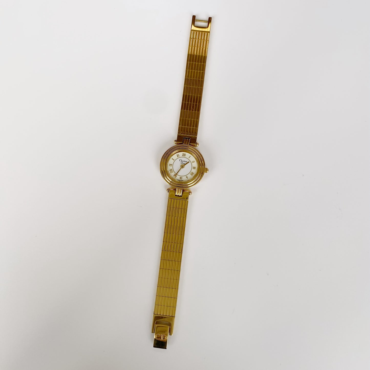 Dior 1990s Gold Plated Round Watch