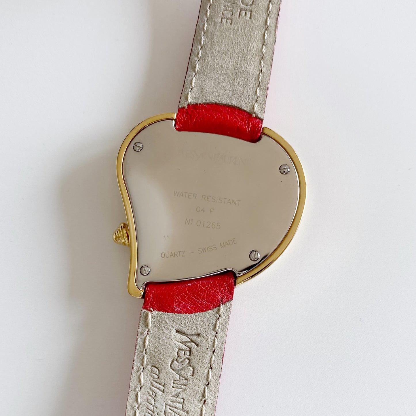 Yves Saint Laurent 1990s Heart Shaped Gold Plated Watch