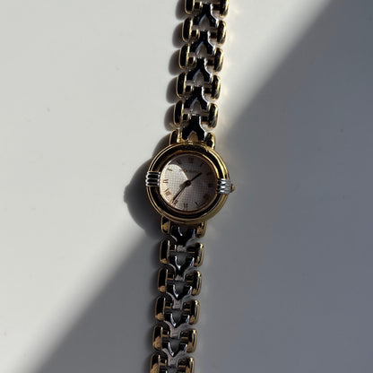 Yves Saint Laurent 1990s Round Dial Two Tone Watch