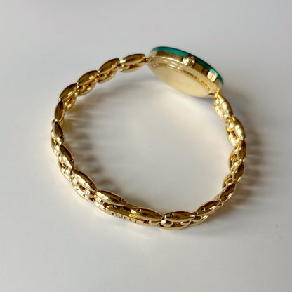Gucci 1990s Interchangeable Bezel Gold Plated Rice Chain Watch with 6 bezels, case (166mm)