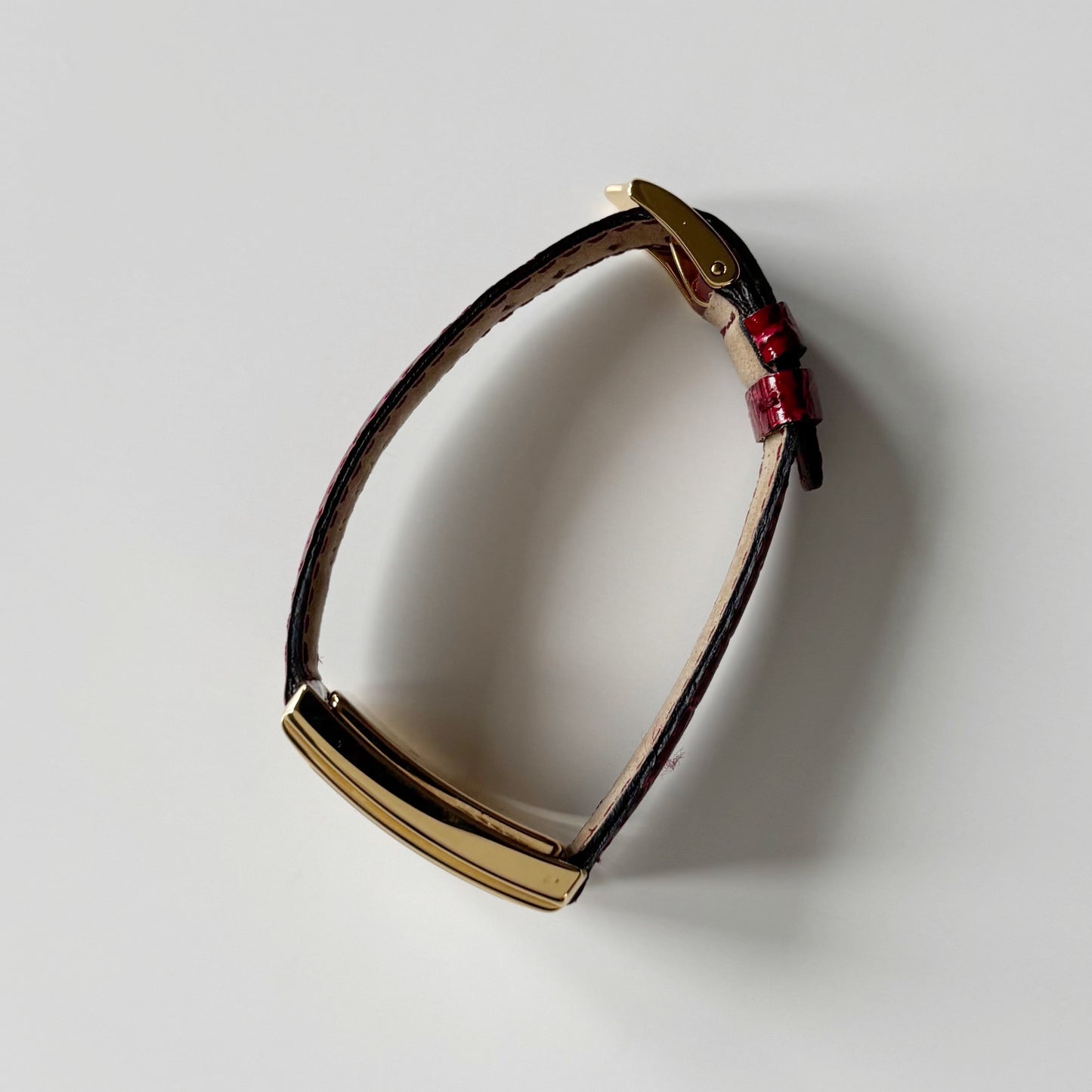 Gucci 1990s Red Tank Gold Plated Watch