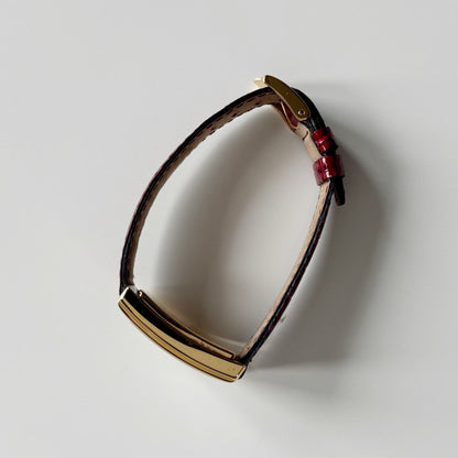 Gucci 1990s Red Tank Gold Plated Watch