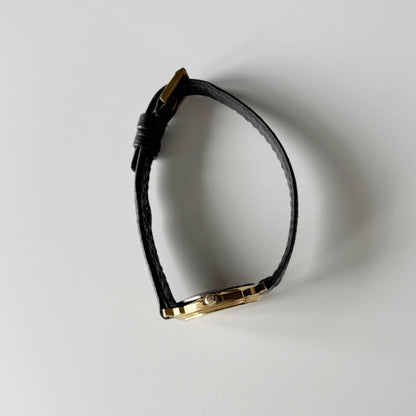 Dior 1990s Date Round Dial Gold Plated Watch