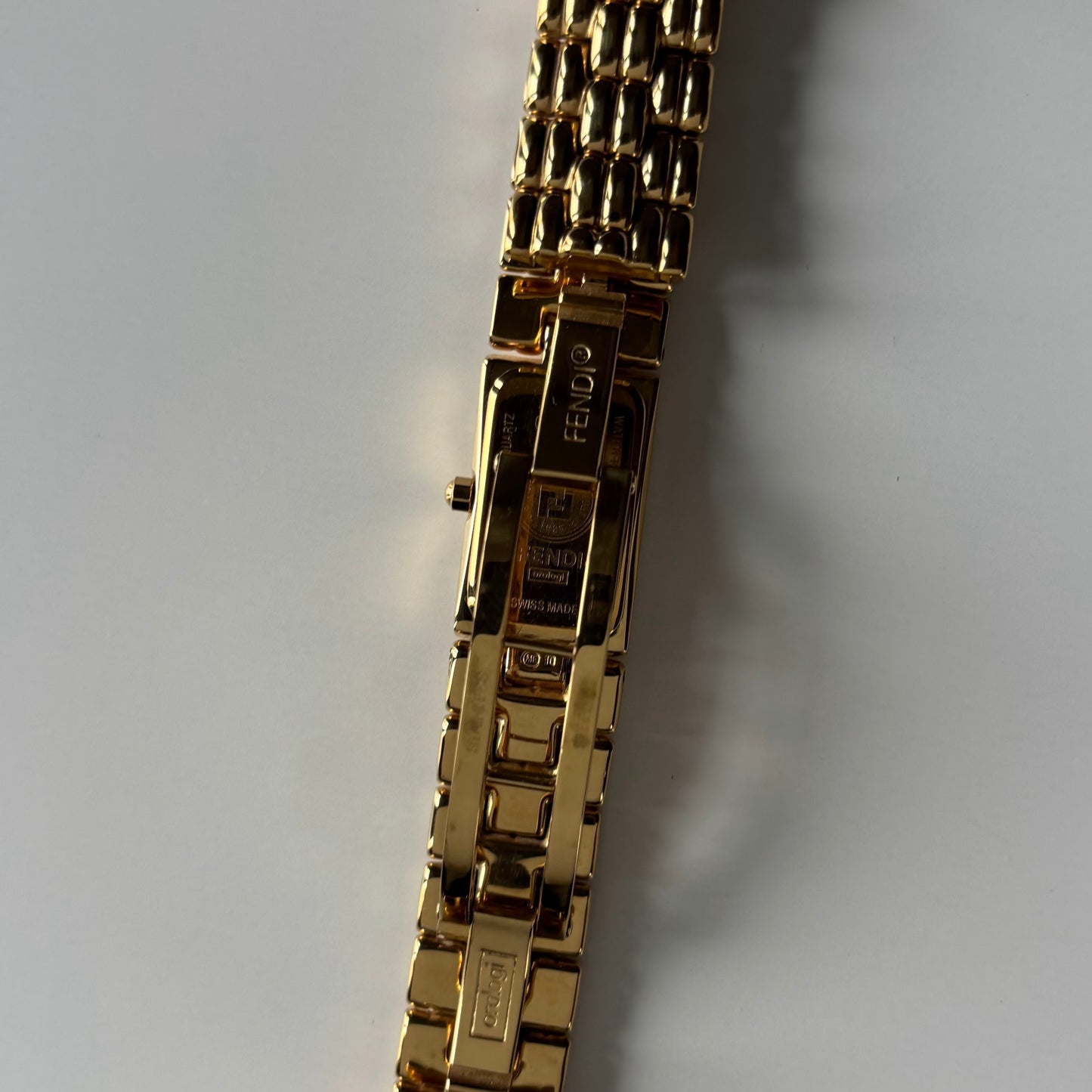 Fendi 1990s Gold Dial Gold Plated Watch
