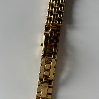 Fendi 1990s Gold Dial Gold Plated Watch