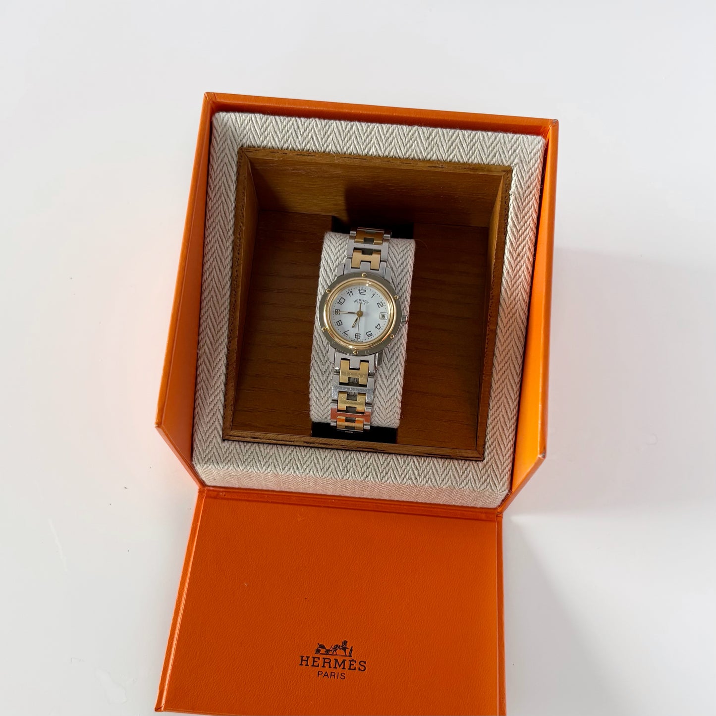 Hermes 1990s Clipper Two Tone Watch