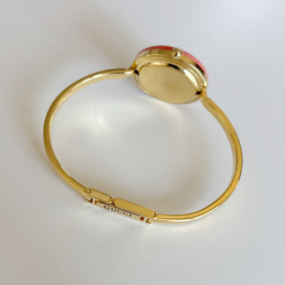 Gucci 1990s Interchangeable Bezel Gold Plated Bangle Watch with 12 bezels, case