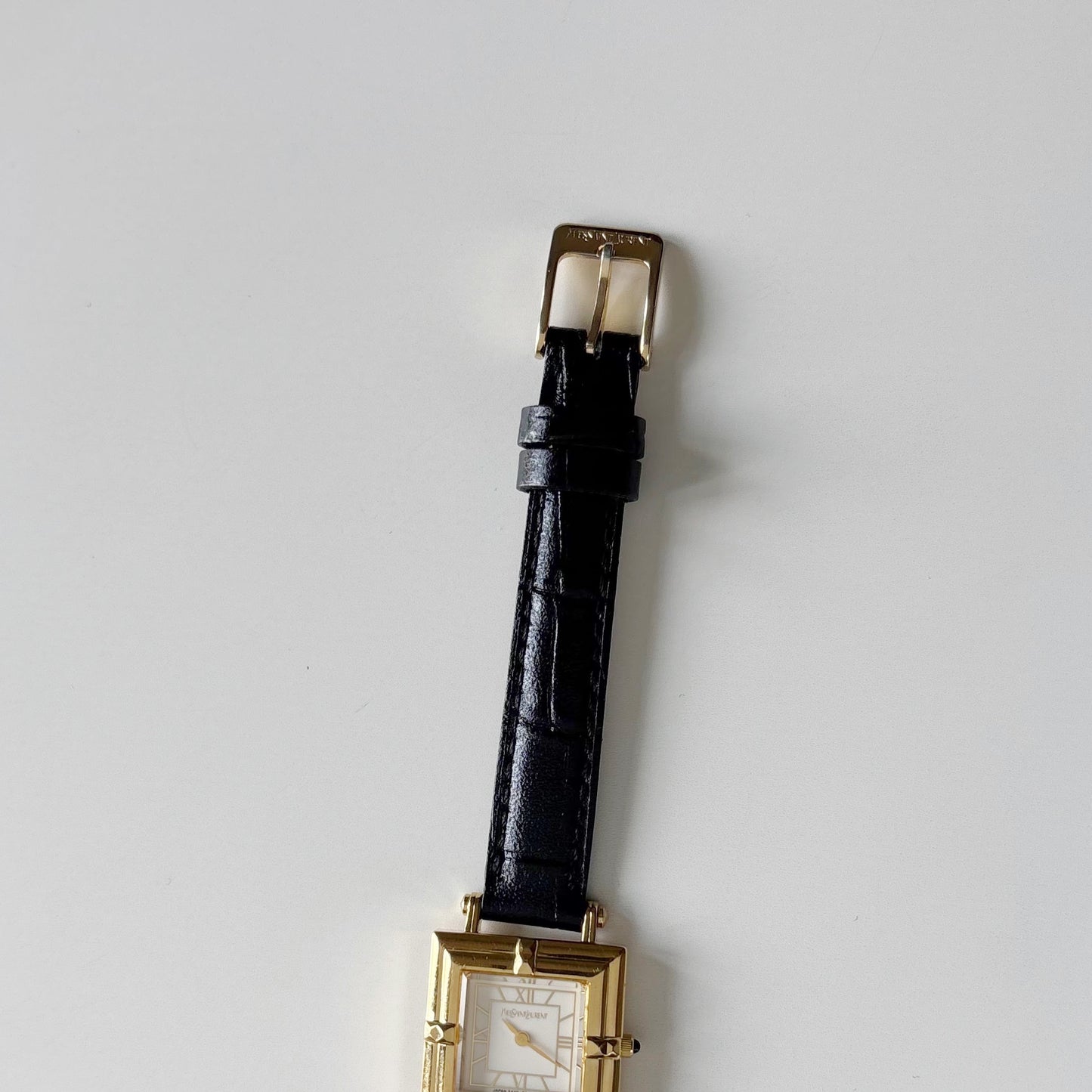 Yves Saint Laurent 1990s Square Dial Gold Plated Watch