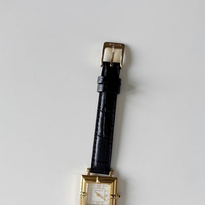 Yves Saint Laurent 1990s Square Dial Gold Plated Watch