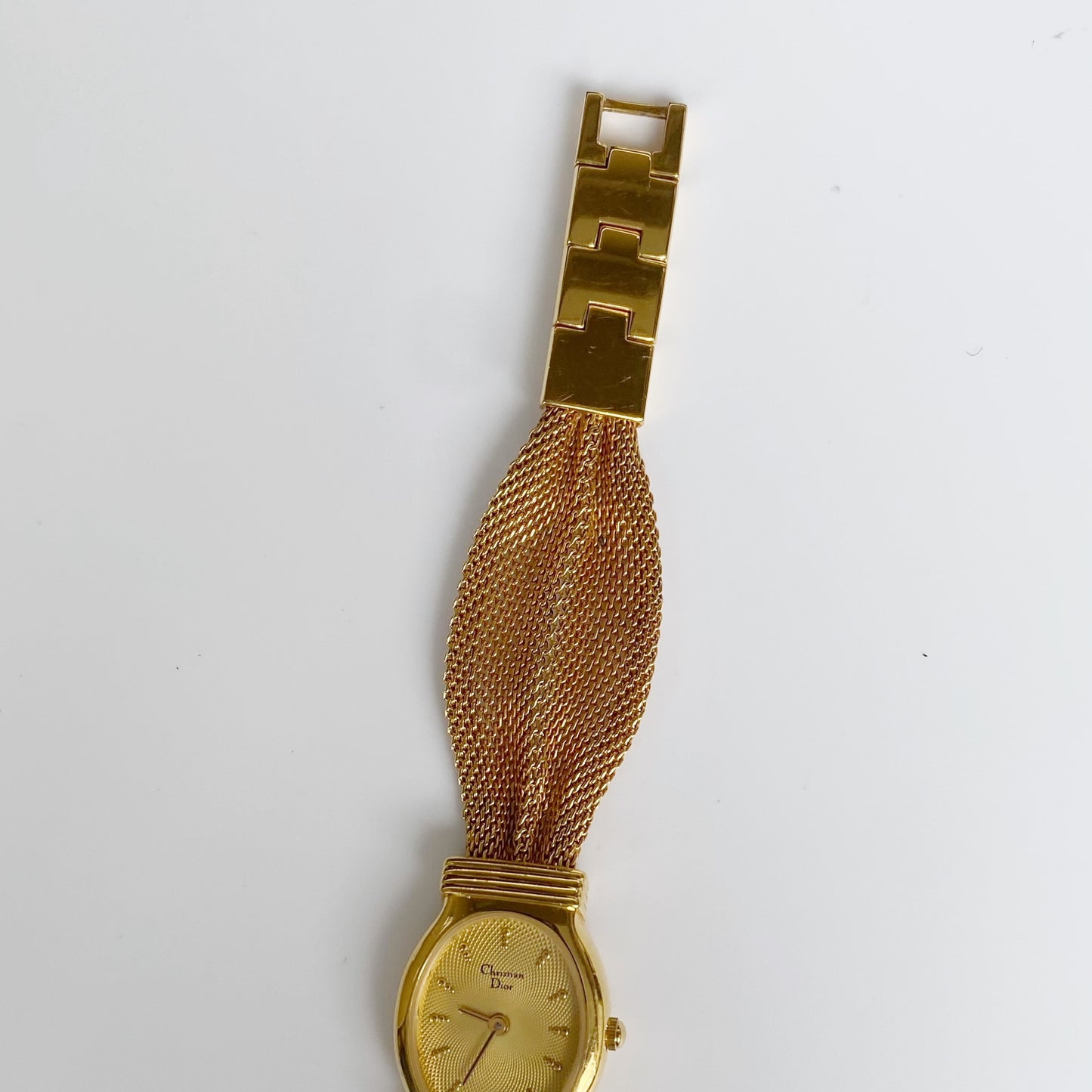 Dior 1990s Oval Dial Gold Plated Watch