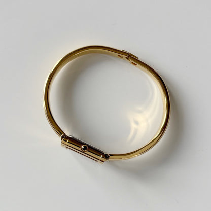 Yves Saint Laurent 1990s Seashell Dial Gold Plated Bangle Watch